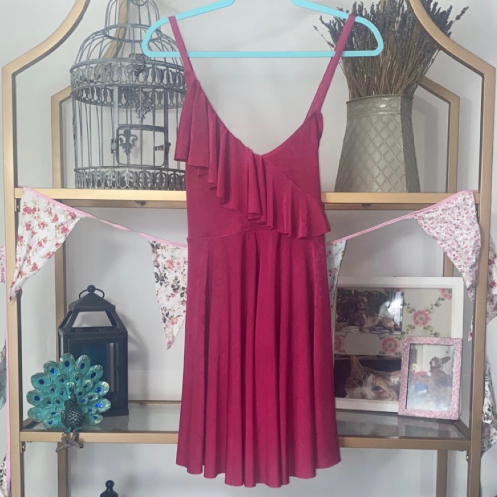 DRESS Hot Pink Vintage 80s mini dancing/skating party summer Flirty Skort